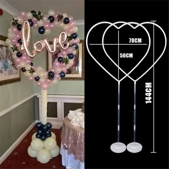 Heart Shaped Balloon Stand For Birthday, Anniversary & Wedding Decoration - Reusable