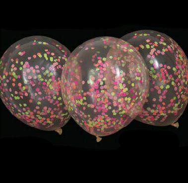 Multi Colored Confetti Filled Latex Balloons