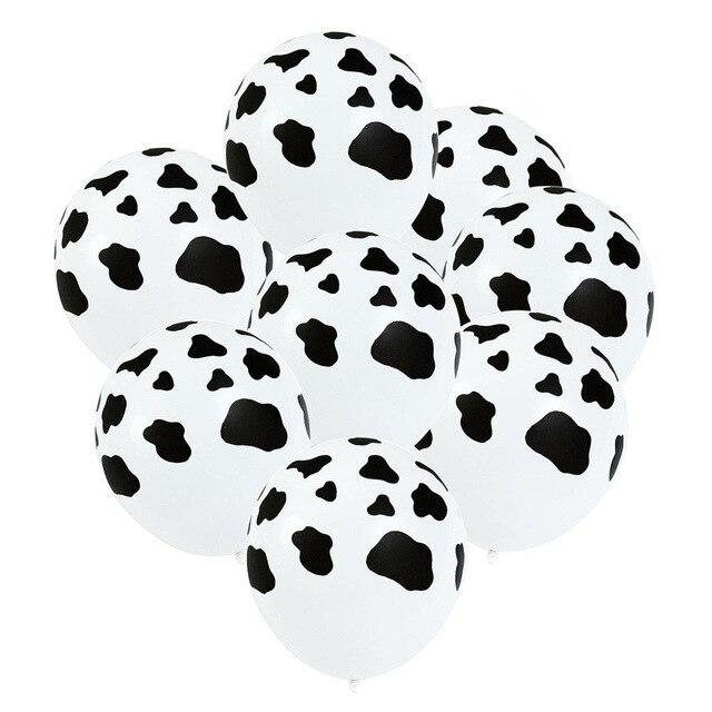 Black & White Animal Cow Latex Balloons For Jungle Theme