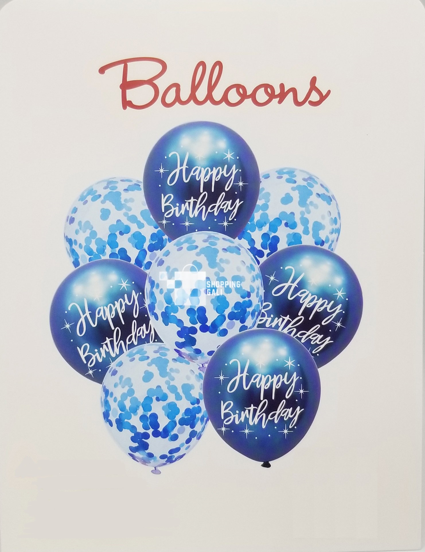 Happy Birthday Printed Metallic Balloons with Confetti Filled Balloons - Image 4