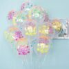 Printed Happy Birthday Latex Balloons_Multi-Color  & Transparent
