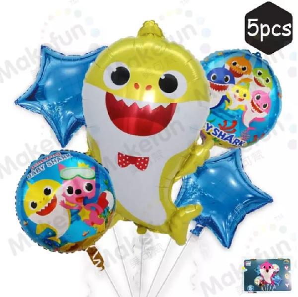 Baby Shark Cartoon Foil Balloon Set - Image 2