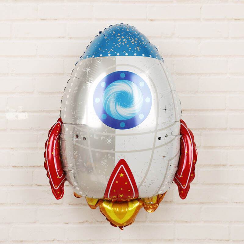 Large Rocket Shaped Foil Balloon For Space Birthday Party Theme