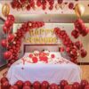 WEDDING Golden Foil Letter with Red Golden Color Balloons Set