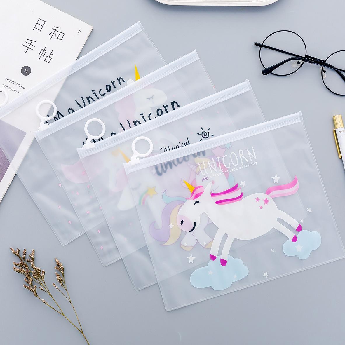 Pink Unicorn Transparent Pencil Case Pouch - Image 2