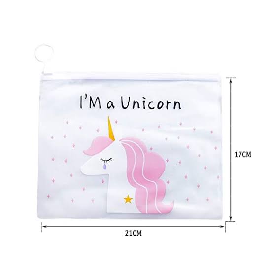 Pink Unicorn Transparent Pencil Case Pouch - Image 3