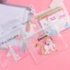 Pink Unicorn Transparent Pencil Case Pouch