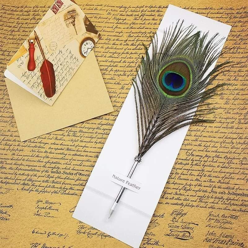 Peacock Feather Ballpoint Pen - Image 2