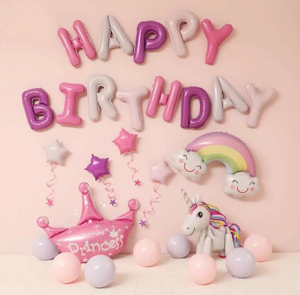Happy Birthday Unicorn Theme Set